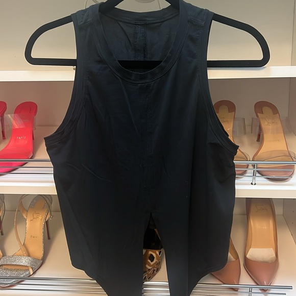 Lululemon Modal-Silk Blend Tie-Front Yoga Tank Top Black Size 6 - Picture 2 of 4